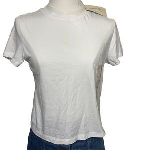 Universal Thread T-Shirt Womens XS White Short Sleeve Cotton Crew Neck Basic Tee